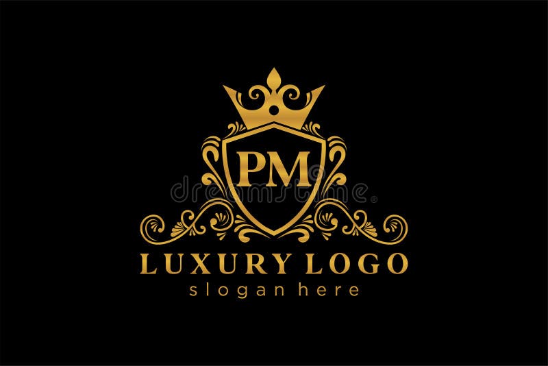 Letter PM Logo, luxury pm logo icon vector for modern Hotel