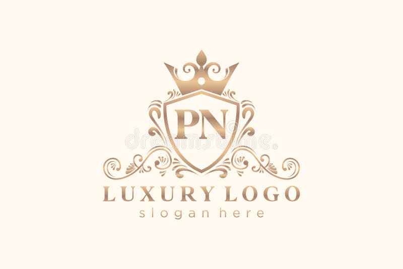 Initial PM Letter Lion Royal Luxury Logo template in vector art