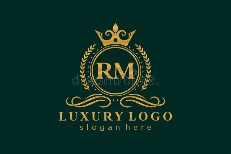 Initial RM Letter Royal Luxury Logo Template in Vector Art for ...