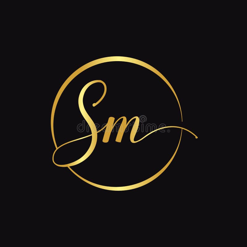 Initial SM Letter Logo Design Vector Template. Abstract Script Letter ...