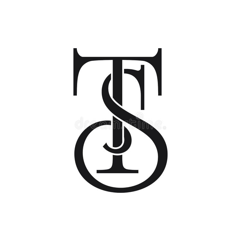 Initial ST Letter Logo Ideas Design Vector Illustration Stock