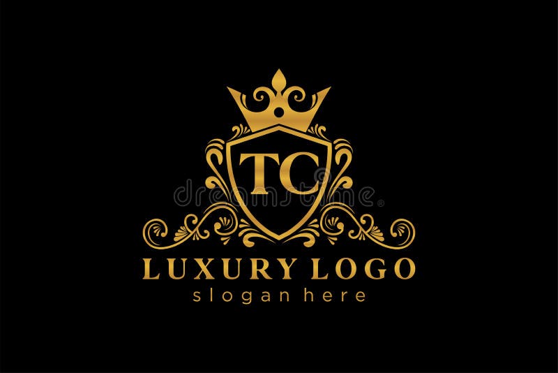 Initial TC Letter Royal Luxury Logo Template in Vector Art for ...