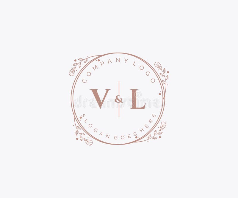 Lv signature initial letter logo monoline line Vector Image