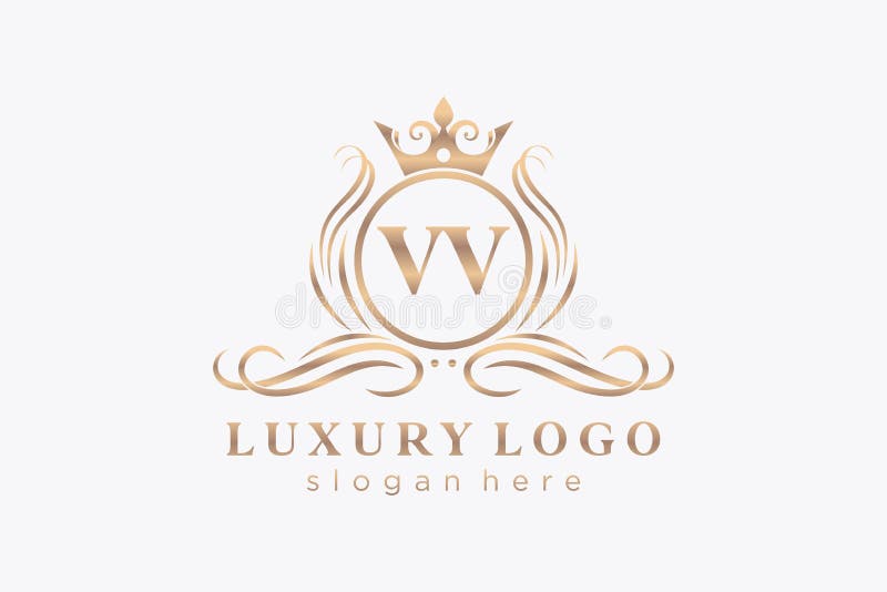 Luxury initial letters lv logo design Royalty Free Vector