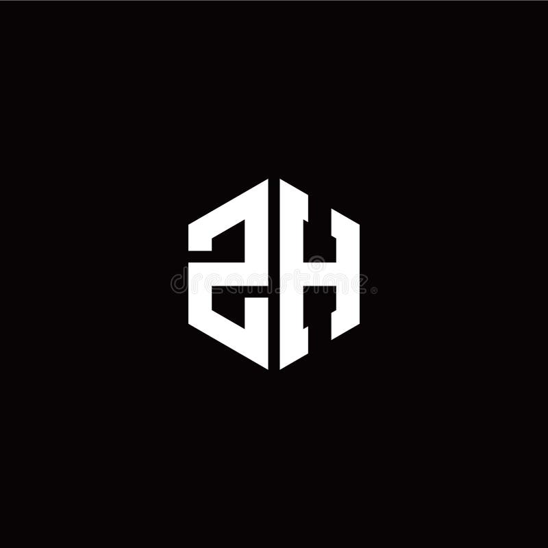 Initial Z H Letter with Polygon Modern Style Logo Template Vector Stock
