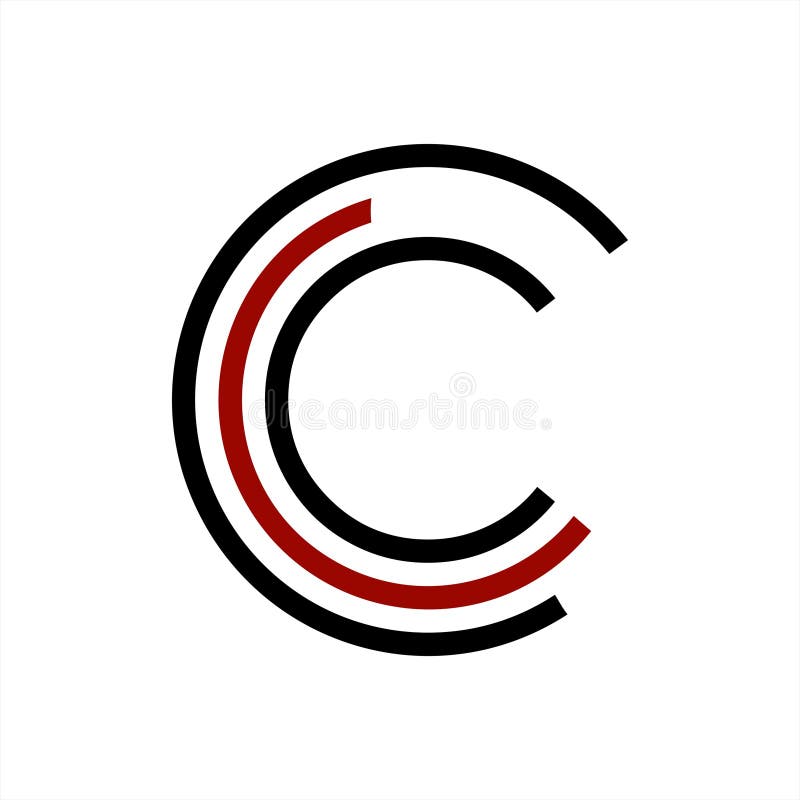 Initialer c, cc, geometrisk nätverkslinje för ccc och logo för digitala data royaltyfri illustrationer