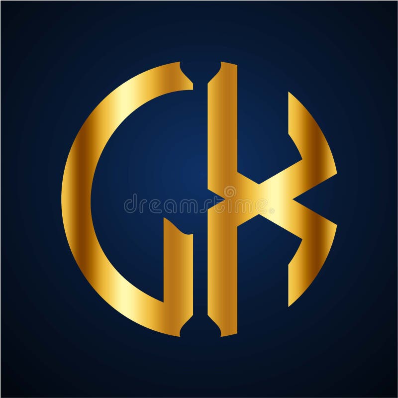 Initials L X circular shape and elegant gold color stock illustration