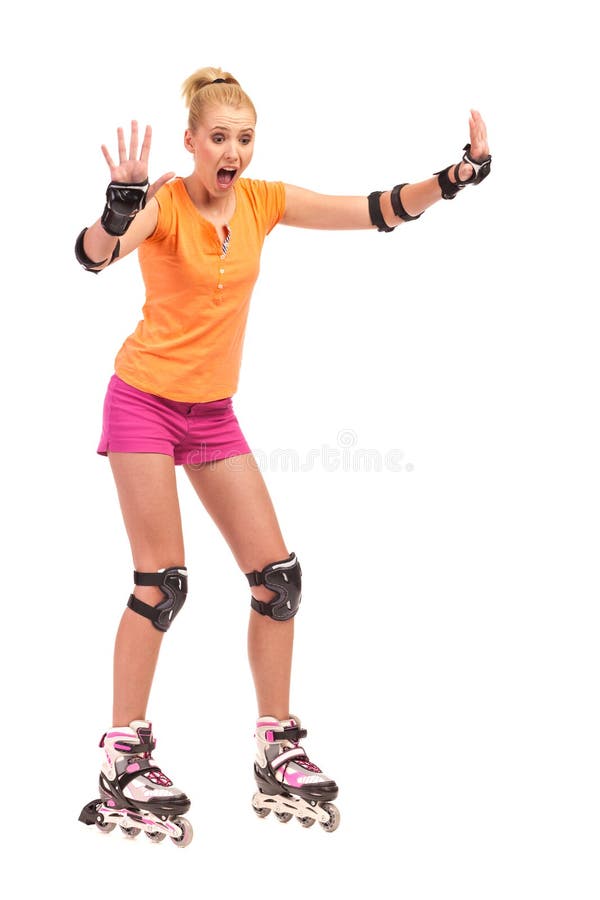 Inizi di Rollerblades. immagine stock libera da diritti Inizi di Rollerblades. immagine stock libera da diritti