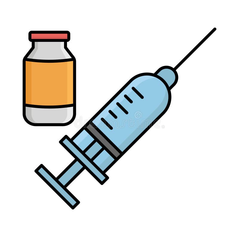 Injection with vaccine Isolated Vector icon that can be easily modified or edited