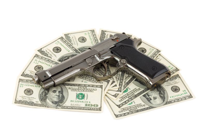 Cartões Do Dinheiro E De Jogo Das Armas Foto de Stock - Imagem de
