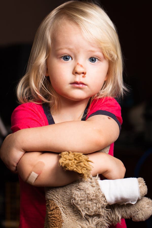 Injured Little Cute Boy With Band Aid Stock Photo Image 25739350