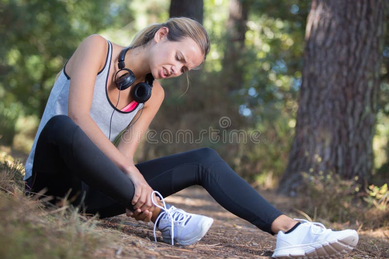 Injury while doing exercise royalty free stock image