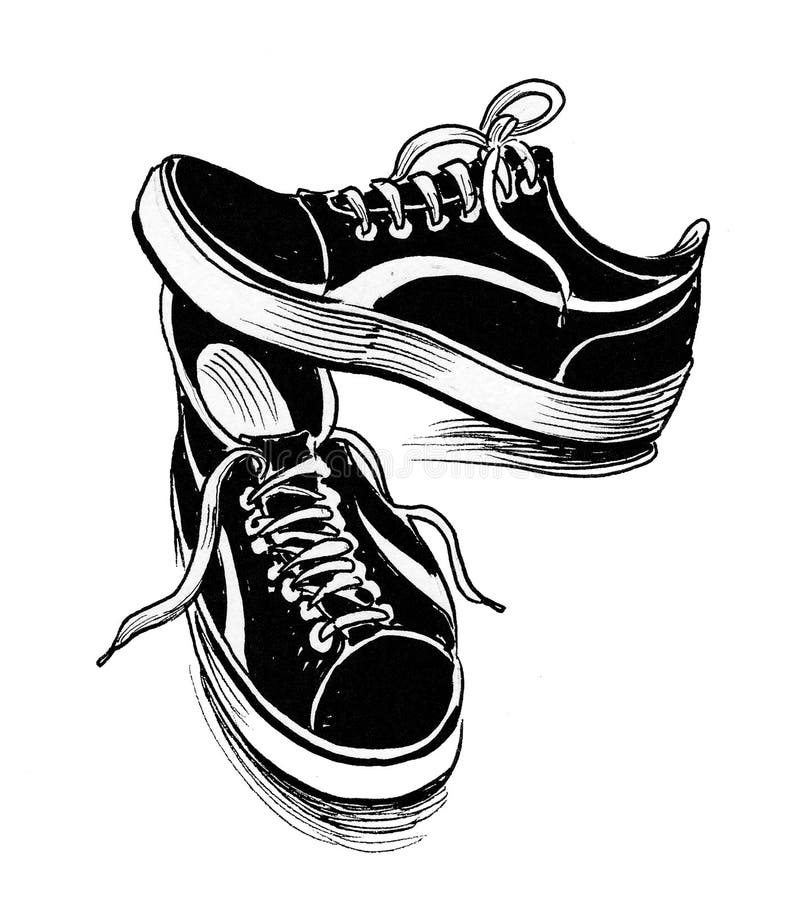 A pair of shoes stock illustration 