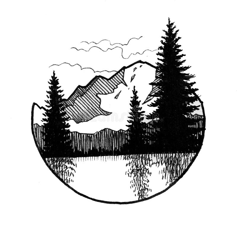 Mountain Drawings. Clip Art