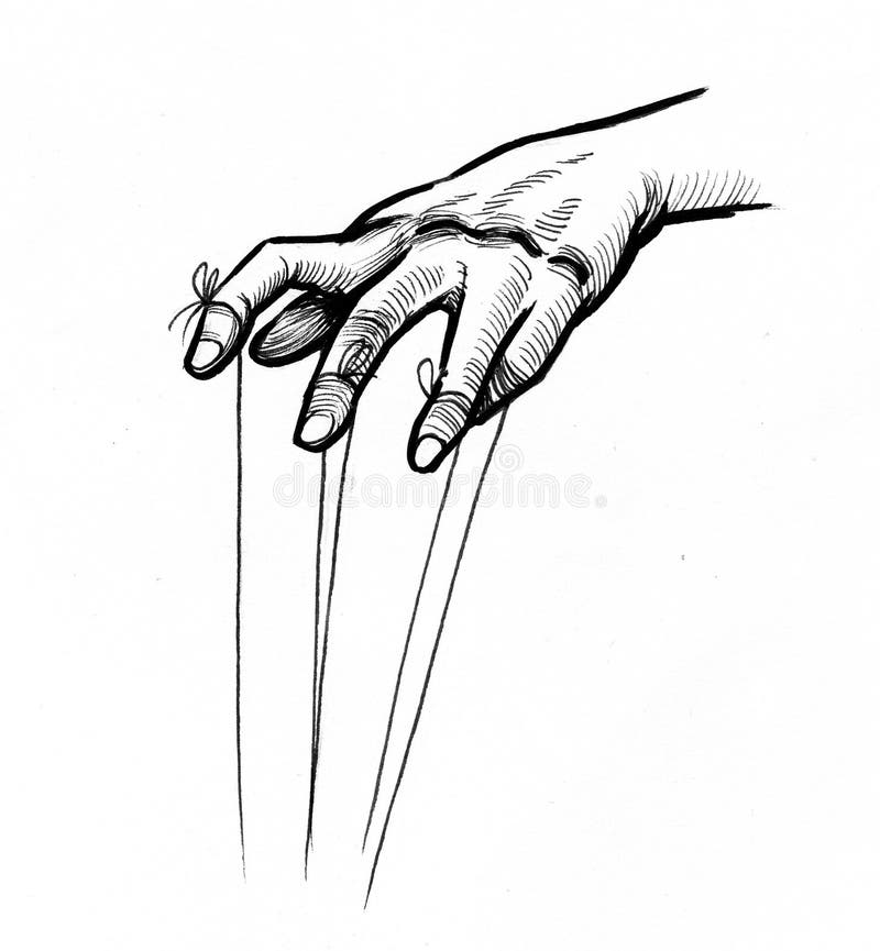 Puppeteer hands stock illustration. Illustration of sketch - 112452568