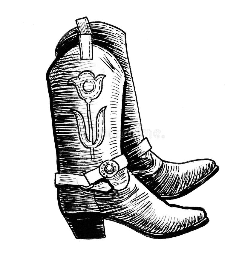 Cowboy boots stock illustration. Illustration of ranch - 176750103