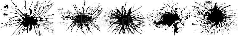 Ink blobs and splashes grunge big set vector image royalty free illustration