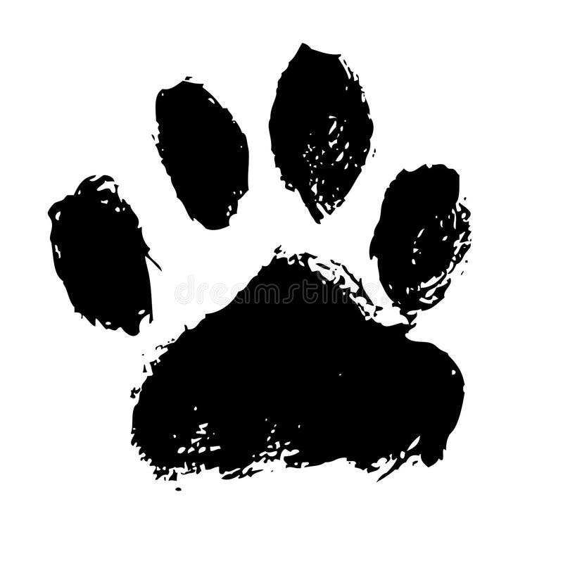 Ink Paw Illustration, Cat Paw. Print Vector Stock Illustration shape, sign: 186352390