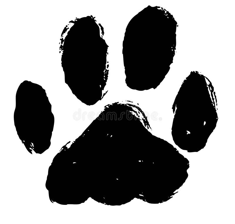 Ink Dog`s Paw Illustration, S Paw Vector, Gouache, Print Stock Illustration - Illustration concept, cartoon: