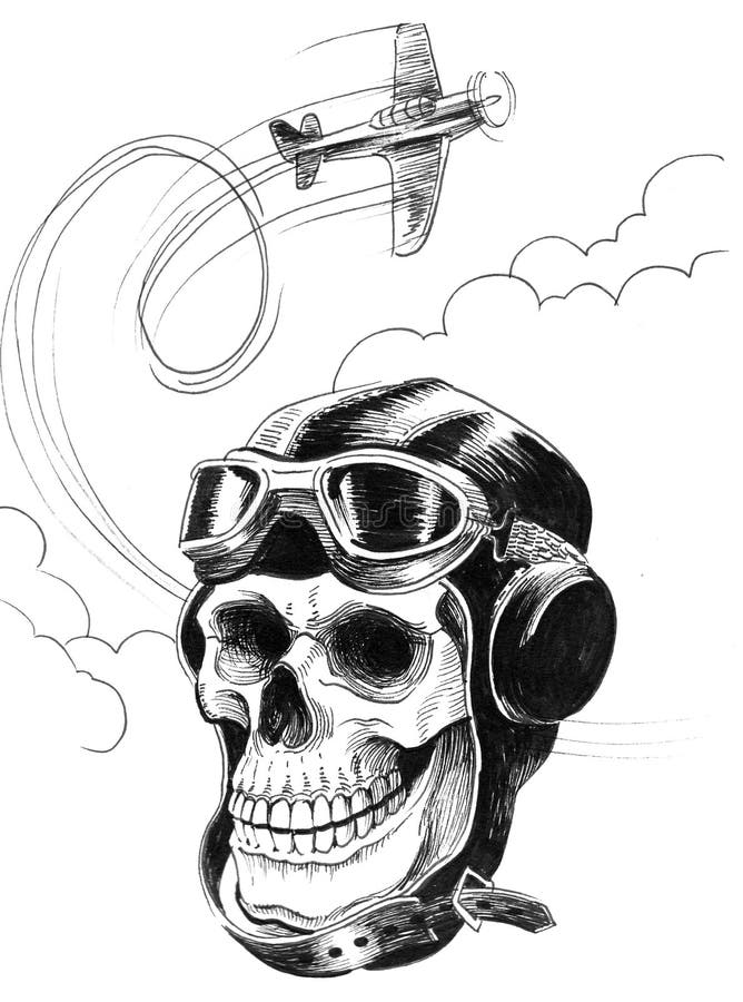 Pilot skull, soldier clipart design