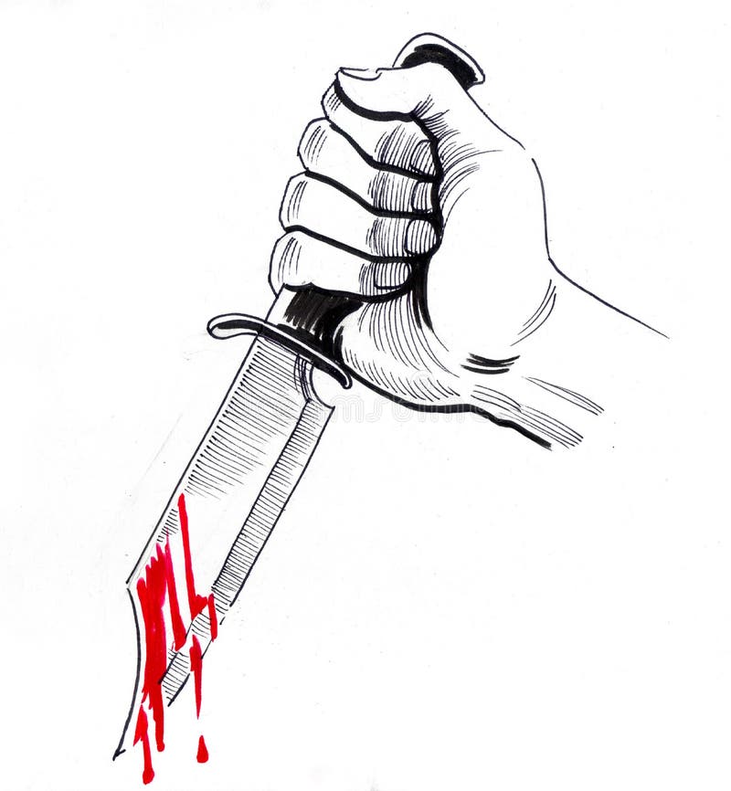 Blood dripping from knife stock vector. Illustration of ...