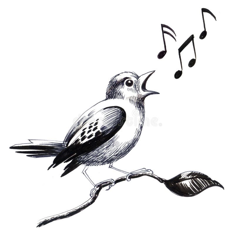 Singing Bird Stock Illustration Illustration Of Black 99334569