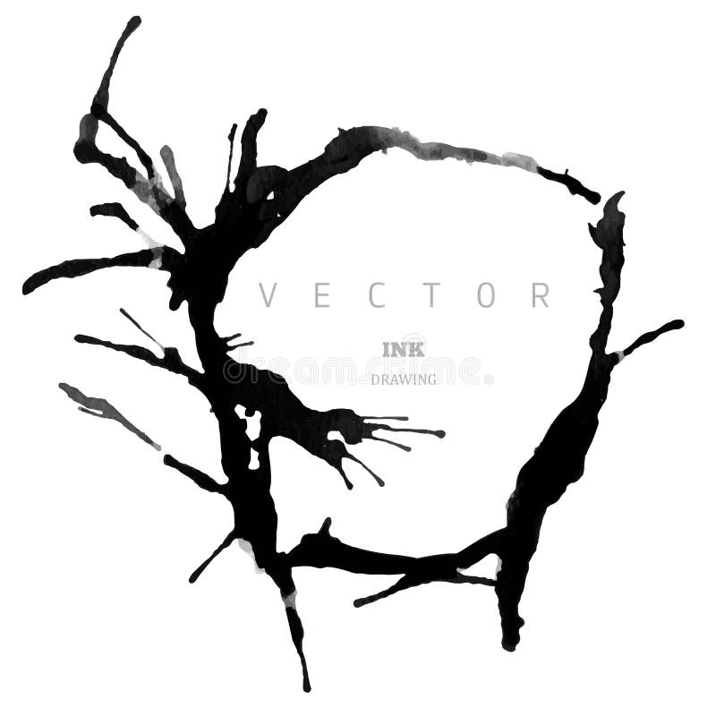 Ink drawing vector round frame royalty free illustration Ink drawing vector round frame royalty free illustration