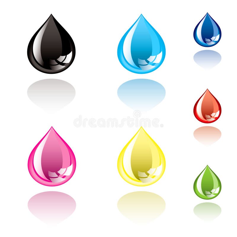 Ink droplet stock vector. Illustration of spill, yellow - 10974734