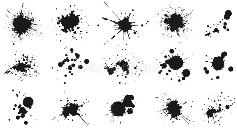 Set Of Various Dripping Grunge Blood Splatters Stock Illustration