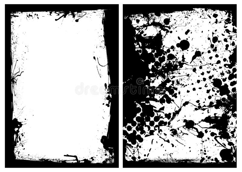 Ink grunge black splat border