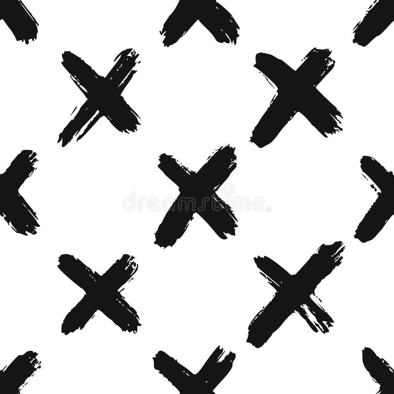 Ink Hand Drawn Cross Pattern Stock Vector - Illustration of grunge ...