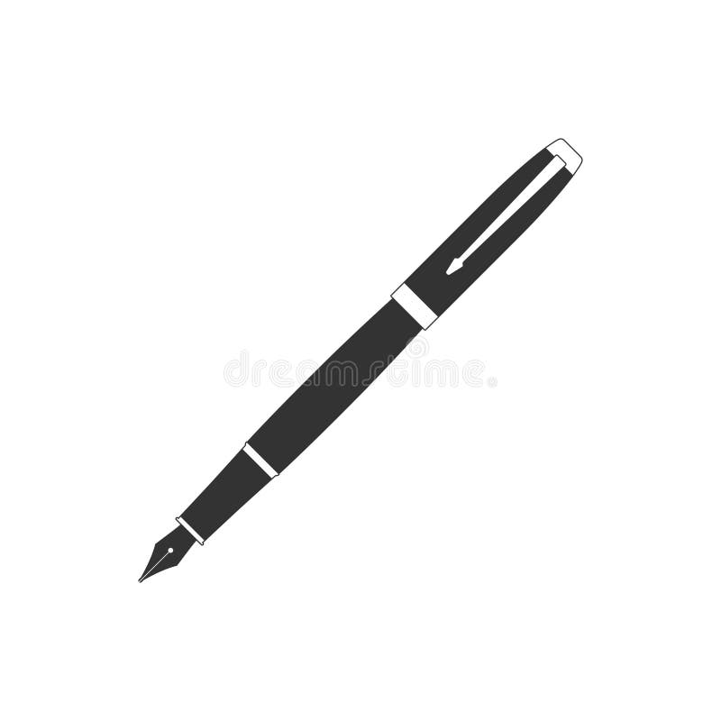 Ink Pen Graphic Icon Isolated on White Background Stock Vector ...