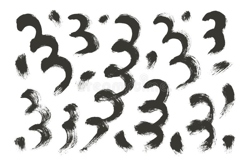 Ink spirals set. Brush stroke paint squiggles lines. Hand drawn vector mascara royalty free illustration
