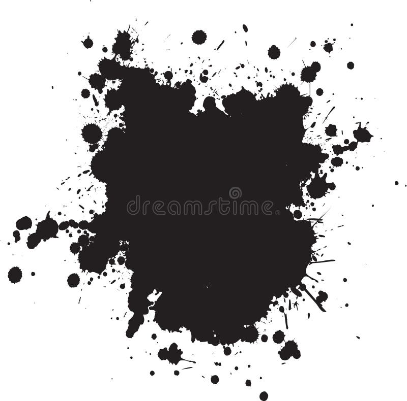 Black paint glossy splash droplet ink Royalty Free Vector