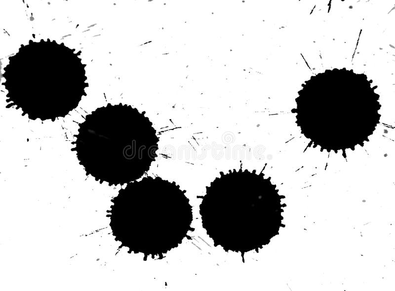 Ink splashes isolated on white background