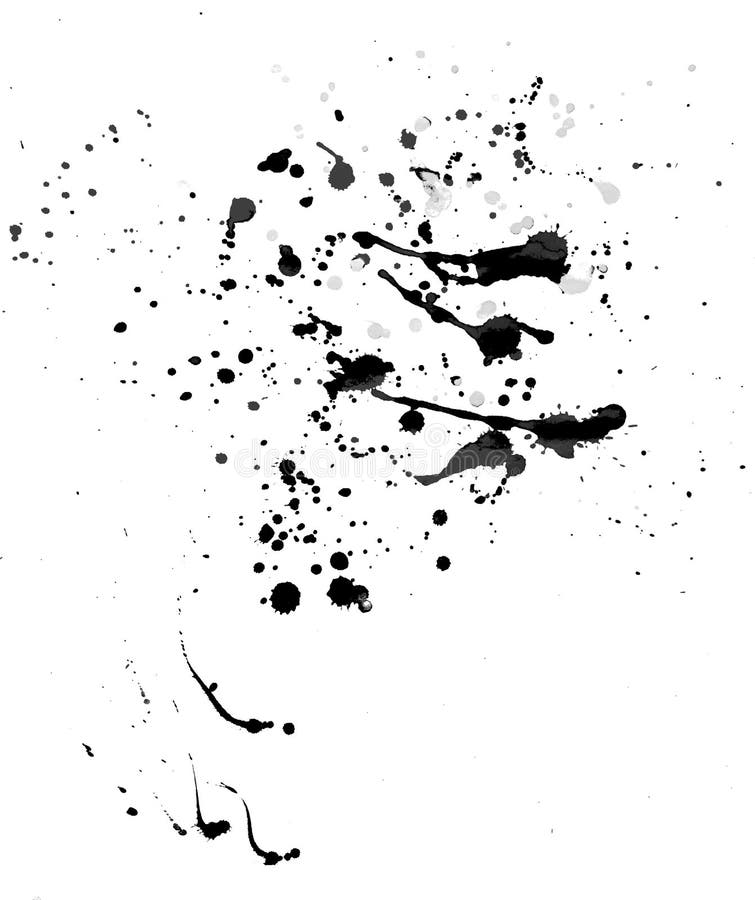Ink Blots. Inked Splatter Drops Isolated On White Background, Vector