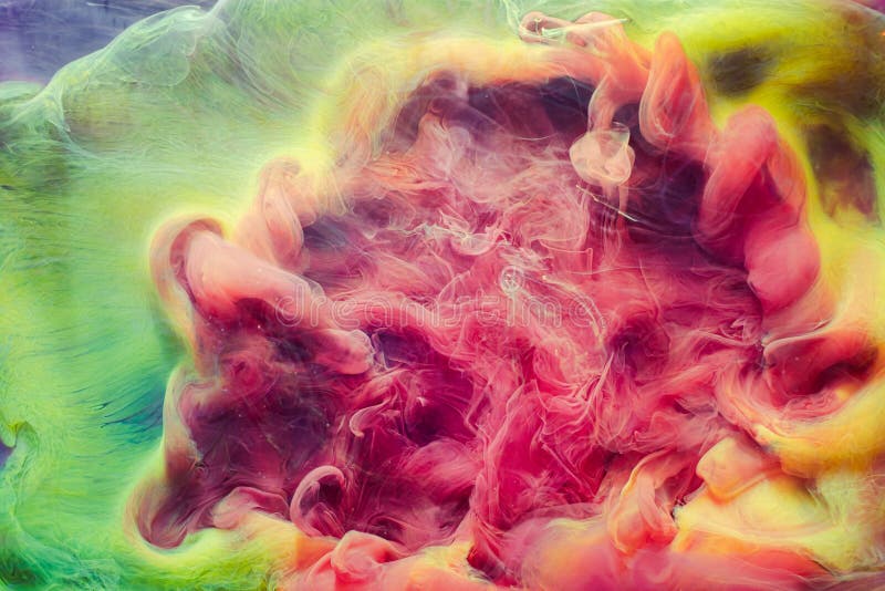 Ink water splash mysterious smog pink yellow paint royalty free stock photography Ink water splash mysterious smog pink yellow paint royalty free stock photography