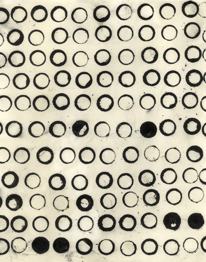 Abstract Handmade Black Ink Circle Pattern royalty free illustration