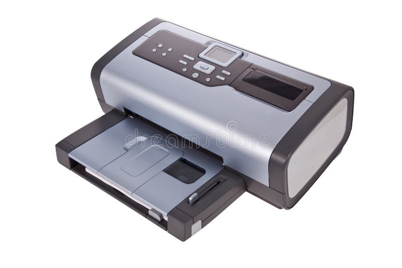 Inkjet printer isolated on white royalty free stock photo