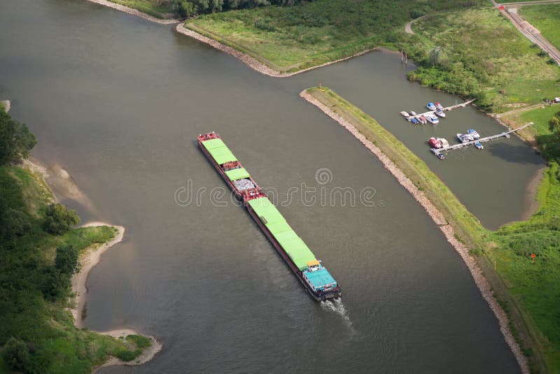 Inland waterway - bird s-eye view