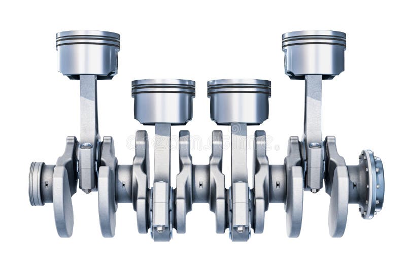 Inline-four engine, side view. 3D rendering vector illustration Inline-four engine, side view. 3D rendering vector illustration