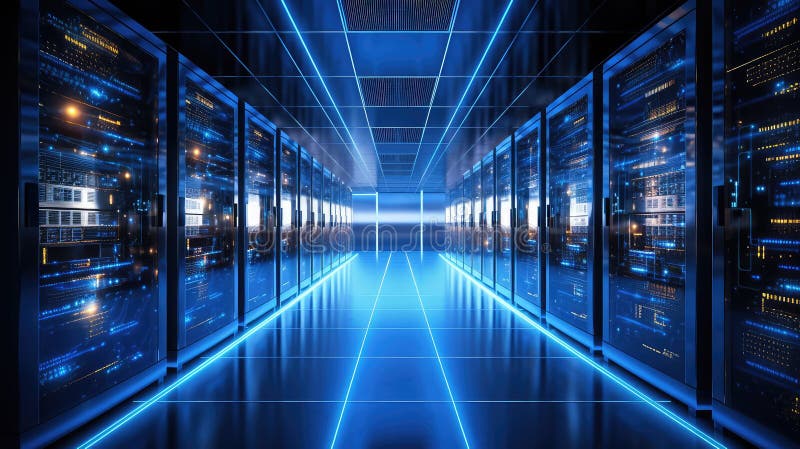 Inlärningsdata för serverdator stock illustrationer