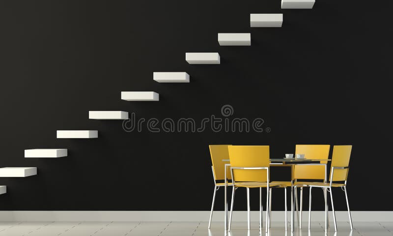 Innenarchitekturschwarzwand stock abbildung