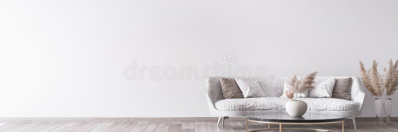 Innenhauptdekor des eleganten weißen modernen Wohnzimmer