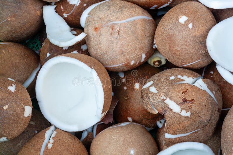 Da vicino interno da fresco noce di cocco fare noce di cocco.