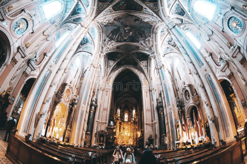 The inner hall of the Gothic cathedral royalty free stock photo The inner hall of the Gothic cathedral royalty free stock photo