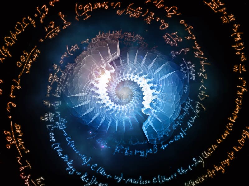 Computing Space Geometry vector illustration