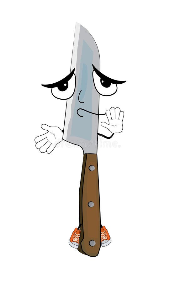 Sad knife cartoon stock illustration. Illustration of sharp 49290825