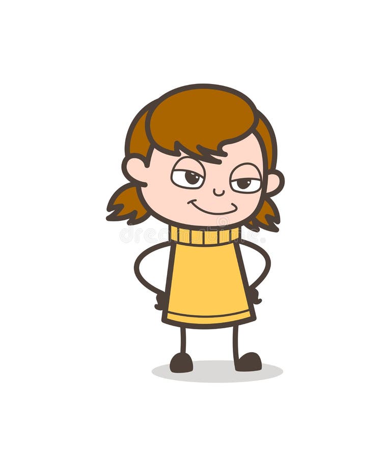 Innocent Smiling Face - Cute Cartoon Girl Illustration Stock Illustration -  Illustration of kindergarten, childhood: 102495781