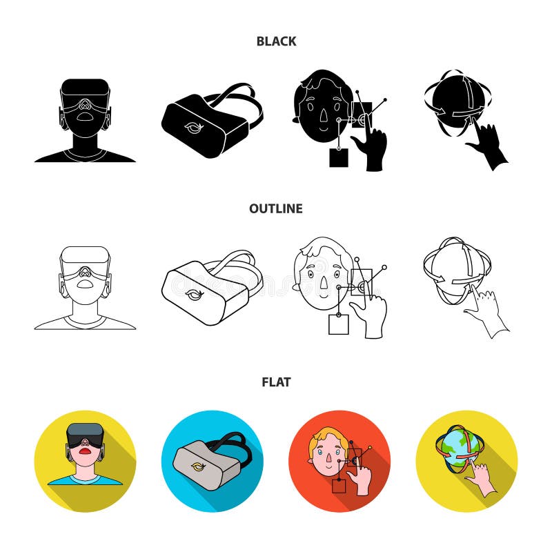 Innovatie, mens, hoofd, hand De virtuele pictogrammen van de werkelijkheids vastgestelde inzameling in van de het symboolvoorraad vector illustratie Innovatie, mens, hoofd, hand De virtuele pictogrammen van de werkelijkheids vastgestelde inzameling in van de het symboolvoorraad vector illustratie